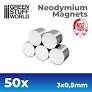 Green Stuff World Neodymium Magnets 3x0'5mm 50 units (N52)